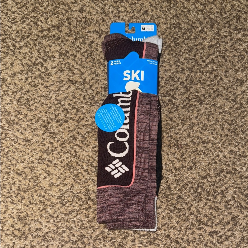 Columbia Men's Ski Socks - Black and Brown